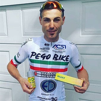 Cyclist with Namman Muay products