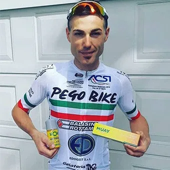 Cyclist with Namman Muay products