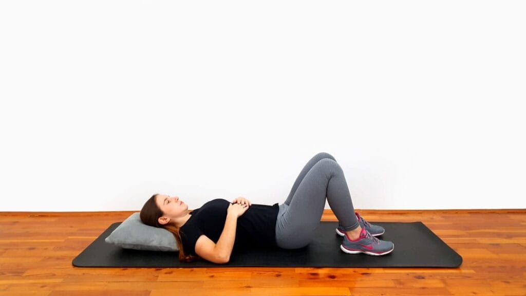 Nagib medenice v ležečem položaju korak 1