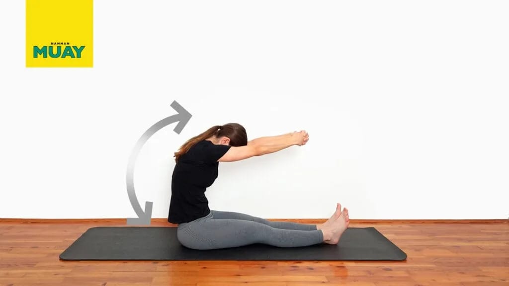 Rhomboideus-Dehnung im Langsitz